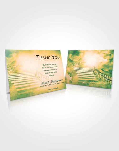 Funeral Thank You Card Template Emerald Serenity Stairway to Freedom
