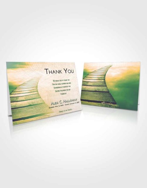 Funeral Thank You Card Template Emerald Serenity Stairway to Life