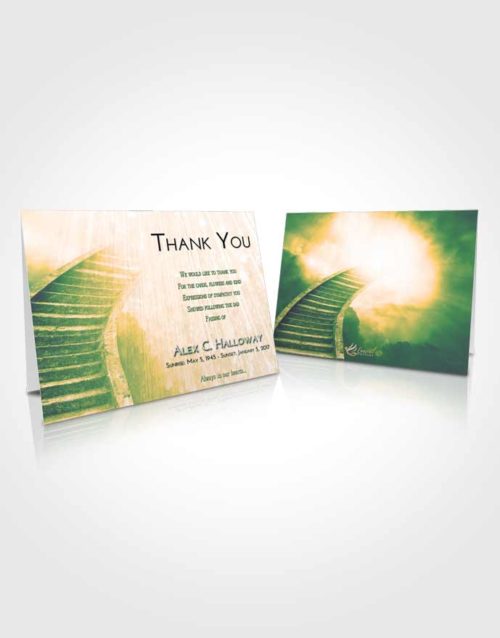 Funeral Thank You Card Template Emerald Serenity Stairway to Magnificence