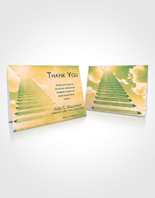 Funeral Thank You Card Template Emerald Serenity Steps to Heaven