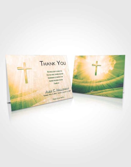 Funeral Thank You Card Template Emerald Serenity The Cross of Life