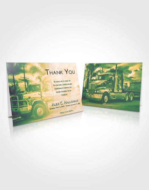Funeral Thank You Card Template Emerald Serenity Trucker Days