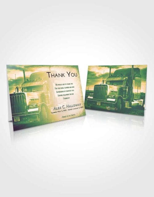 Funeral Thank You Card Template Emerald Serenity Trucker Drive