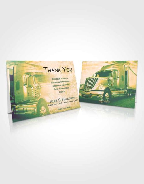 Funeral Thank You Card Template Emerald Serenity Trucker Hours