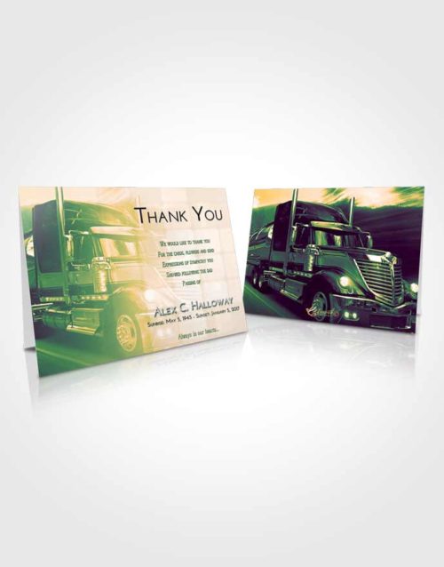 Funeral Thank You Card Template Emerald Serenity Trucker Life
