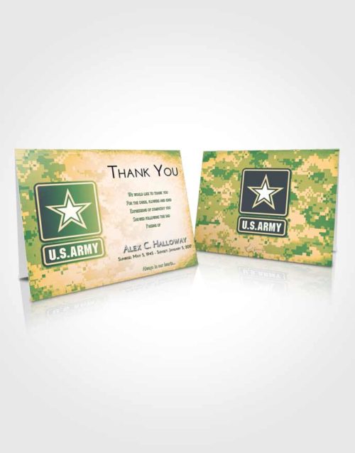 Funeral Thank You Card Template Emerald Serenity United States Army