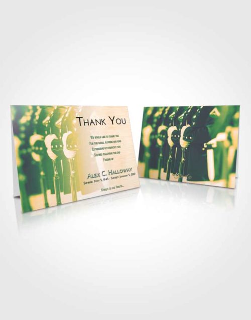 Funeral Thank You Card Template Emerald Serenity Veterans Goodbye