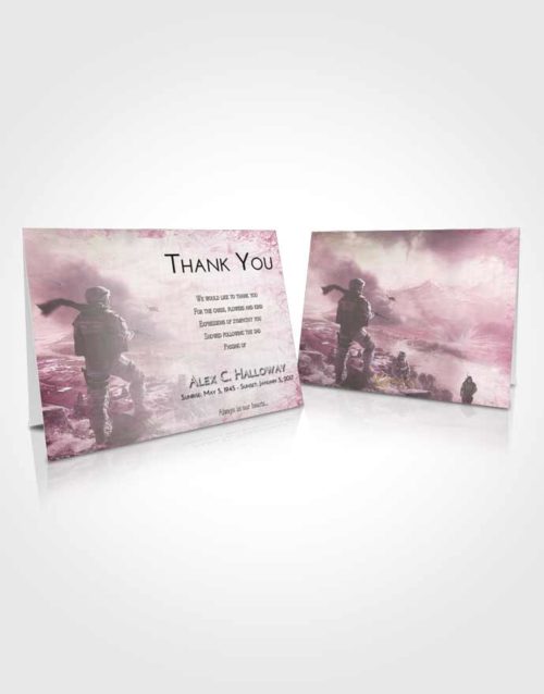 Funeral Thank You Card Template Emerald Sunrise Army Life