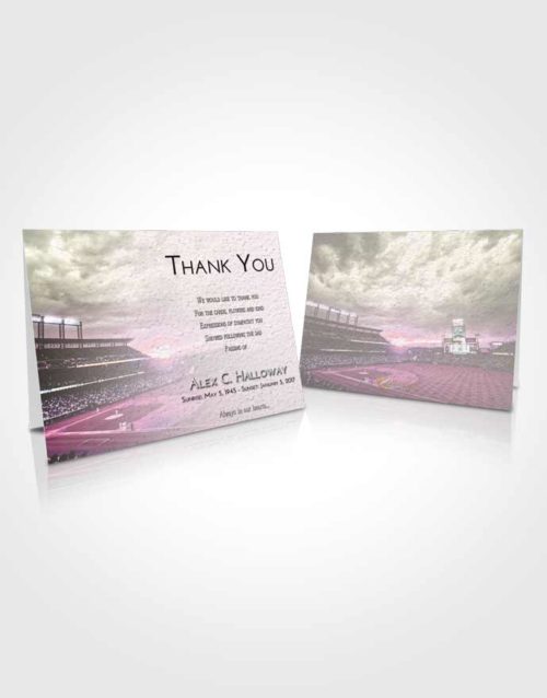 Funeral Thank You Card Template Emerald Sunrise Baseball Stadium