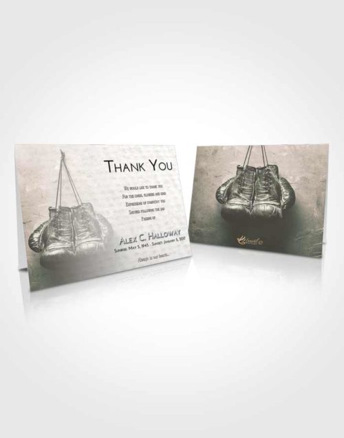 Funeral Thank You Card Template Emerald Sunrise Boxing Victory