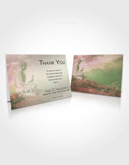 Funeral Thank You Card Template Emerald Sunrise Buddha Surprise