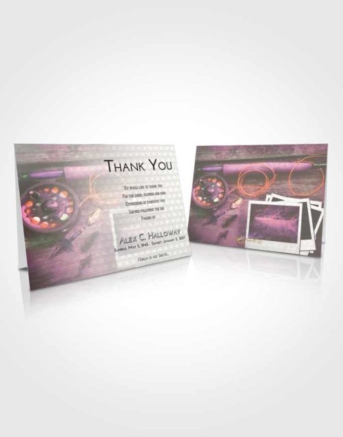 Funeral Thank You Card Template Emerald Sunrise Fishing Pride