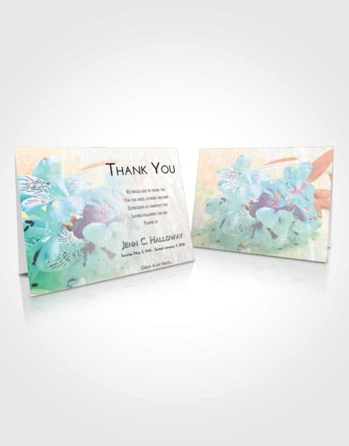 Funeral Thank You Card Template Emerald Sunrise Floral Magic
