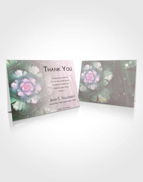 Funeral Thank You Card Template Emerald Sunrise Floral Secret