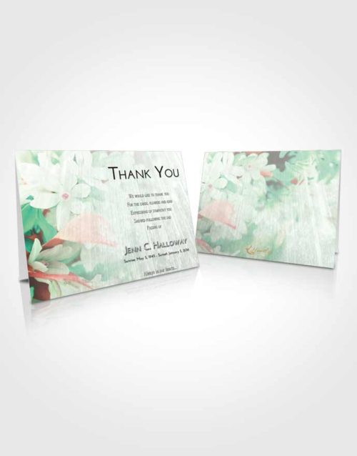 Funeral Thank You Card Template Emerald Sunrise Floral Serenity