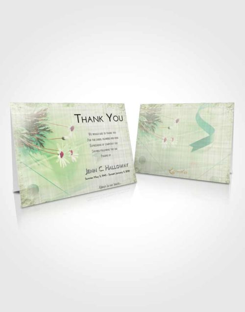 Funeral Thank You Card Template Emerald Sunrise Floral Style