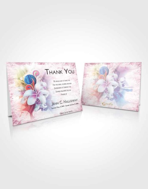 Funeral Thank You Card Template Emerald Sunrise Floral Wish
