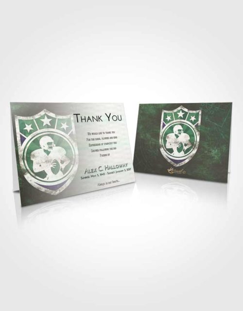 Funeral Thank You Card Template Emerald Sunrise Football Surprise