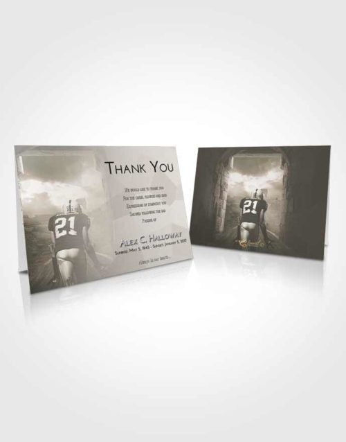 Funeral Thank You Card Template Emerald Sunrise Football Victory