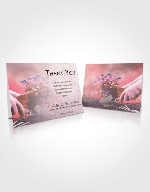 Funeral Thank You Card Template Emerald Sunrise Gardening Passion