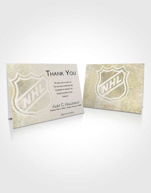 Funeral Thank You Card Template Emerald Sunrise Hockey Tranquility