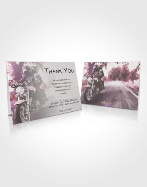 Funeral Thank You Card Template Emerald Sunrise Motorcycle Days