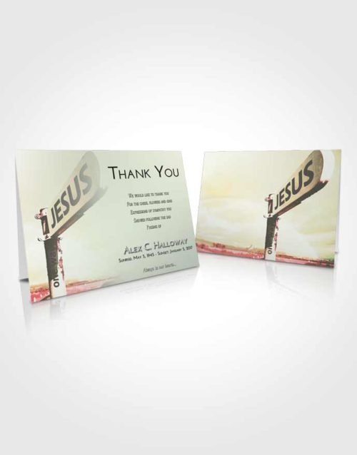 Funeral Thank You Card Template Emerald Sunrise Road to Jesus