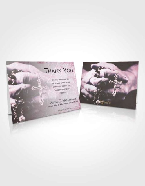 Funeral Thank You Card Template Emerald Sunrise Rosary Life