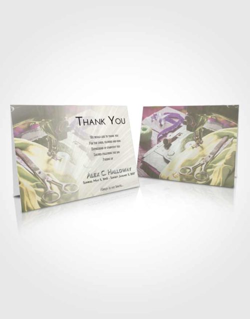 Funeral Thank You Card Template Emerald Sunrise Sewing Love