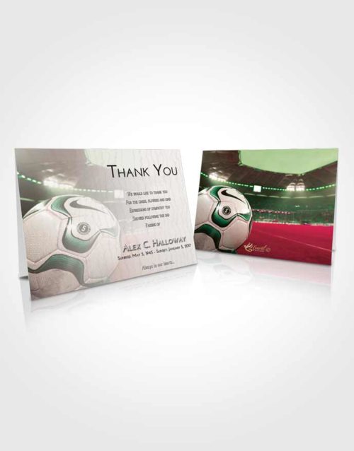 Funeral Thank You Card Template Emerald Sunrise Soccer Life
