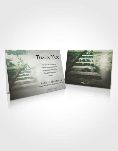 Funeral Thank You Card Template Emerald Sunrise Stairway for the Soul