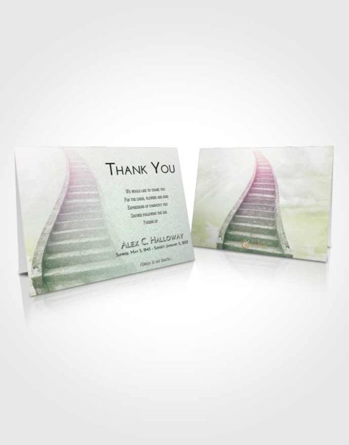 Funeral Thank You Card Template Emerald Sunrise Stairway to Bliss