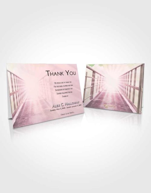 Funeral Thank You Card Template Emerald Sunrise Stairway to Faith
