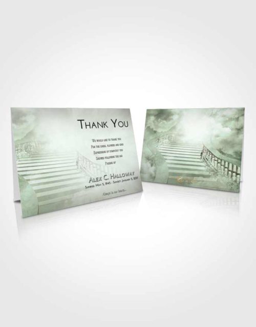 Funeral Thank You Card Template Emerald Sunrise Stairway to Freedom