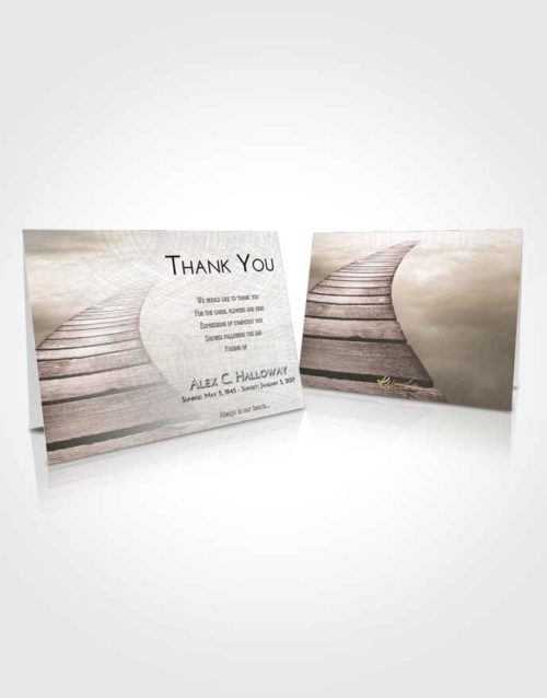 Funeral Thank You Card Template Emerald Sunrise Stairway to Life