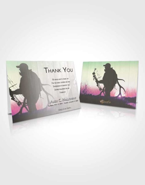 Funeral Thank You Card Template Emerald Sunrise The Hunt