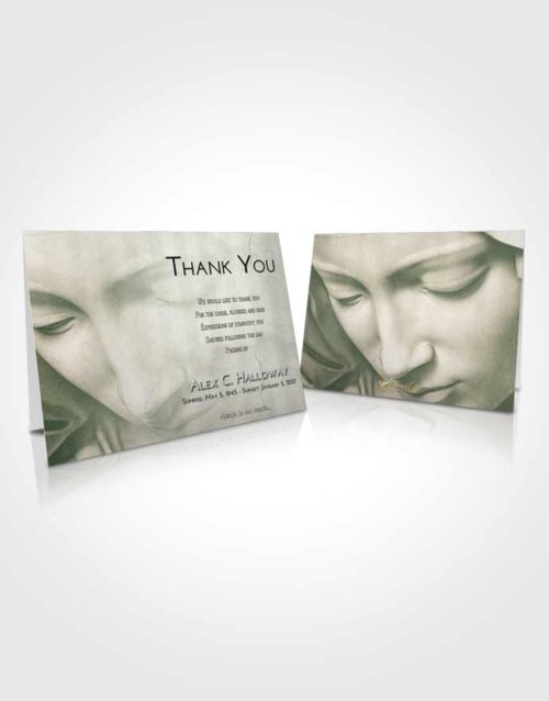Funeral Thank You Card Template Emerald Sunrise Virgin Mary