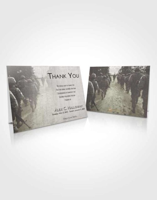 Funeral Thank You Card Template Evening Army March