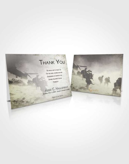 Funeral Thank You Card Template Evening Army Sacrifice