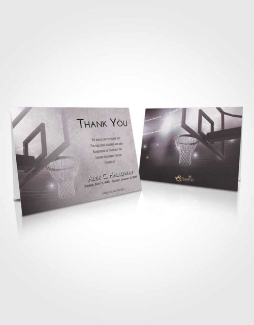 Funeral Thank You Card Template Evening Basketball Pride