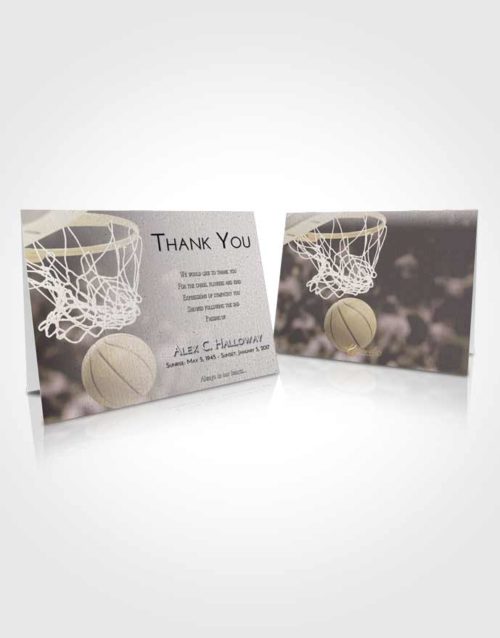 Funeral Thank You Card Template Evening Basketball Swish