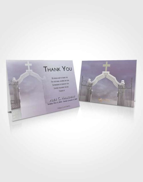 Funeral Thank You Card Template Evening Clear Gates For Heaven