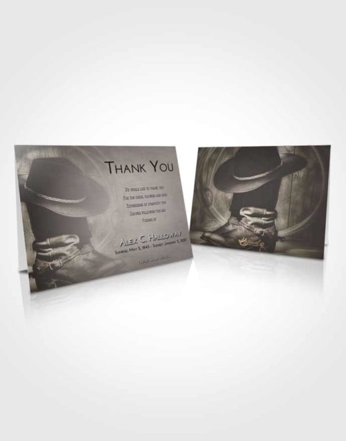 Funeral Thank You Card Template Evening Cowboy Desire