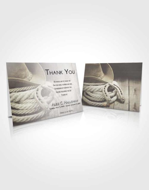 Funeral Thank You Card Template Evening Cowboy Divinity