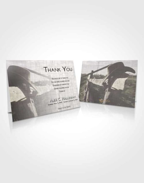 Funeral Thank You Card Template Evening Cowboy Honor