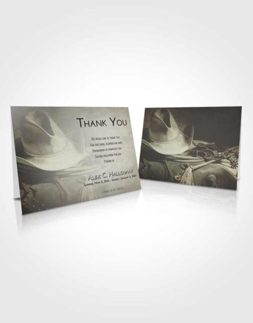 Funeral Thank You Card Template Evening Cowboy Serenity