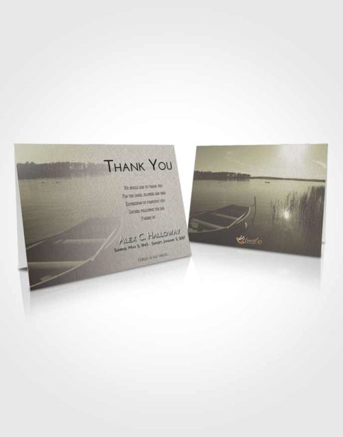 Funeral Thank You Card Template Evening Fishing Boat