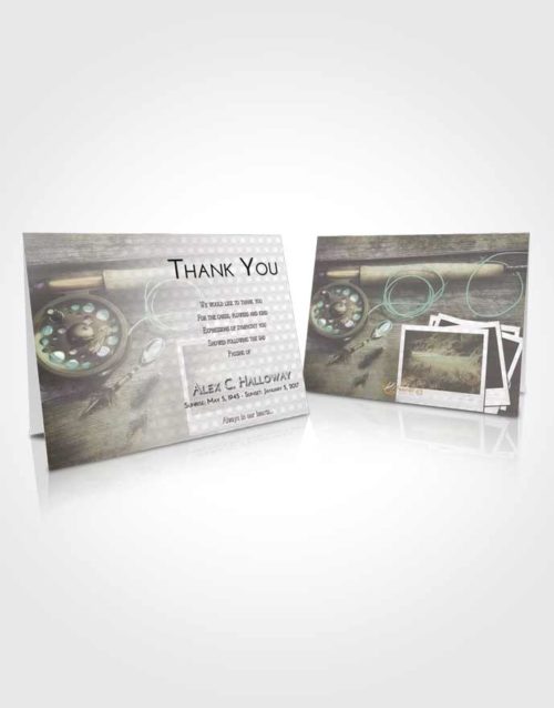 Funeral Thank You Card Template Evening Fishing Pride