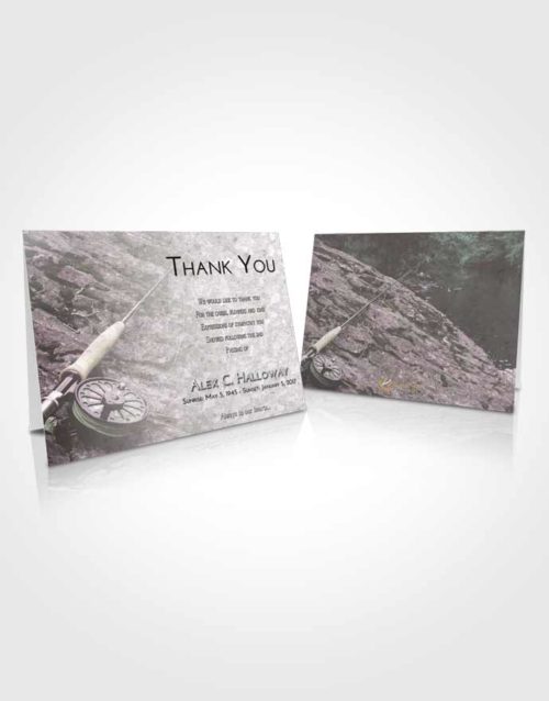 Funeral Thank You Card Template Evening Fishing on the Rocks