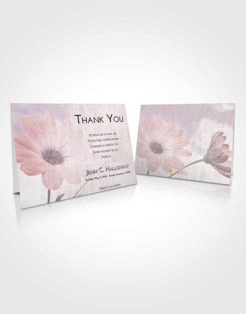 Funeral Thank You Card Template Evening Floral Raindrops
